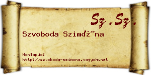 Szvoboda Szimóna névjegykártya